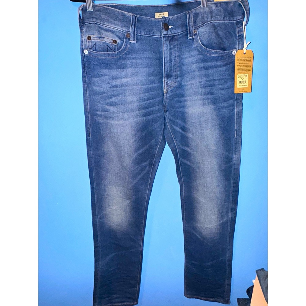 True Religion Geno Relaxed Slim Straight Jeans Blue Denim 36x34 M22J19NND9 NWT